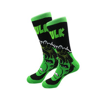 Men Women Cotton Cartoon Jacquard Colorful Dress Socks Male Embroider Anime Hero Skateboard Socks Big Size meias masculinas