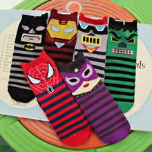 6pairs/lot 2017 New Style Cotton Women Sock Lady Cotton Girl Cute Female Hero League Series Printing Tube Sock