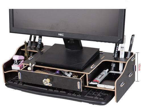 New Desk Storage Wood DIY Increase Computer Display Keyboard Placement Desk Organizer Prevention Of Cervical Spondylosis