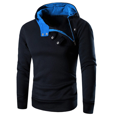 2016 Fashion Men Hooded Sweatshirt Retro Zipper Long Sleeve Hoodie Tops Jacket Coat Outwear 6Colors M~L3