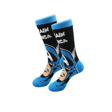 Men Women Cotton Cartoon Jacquard Colorful Dress Socks Male Embroider Anime Hero Skateboard Socks Big Size meias masculinas